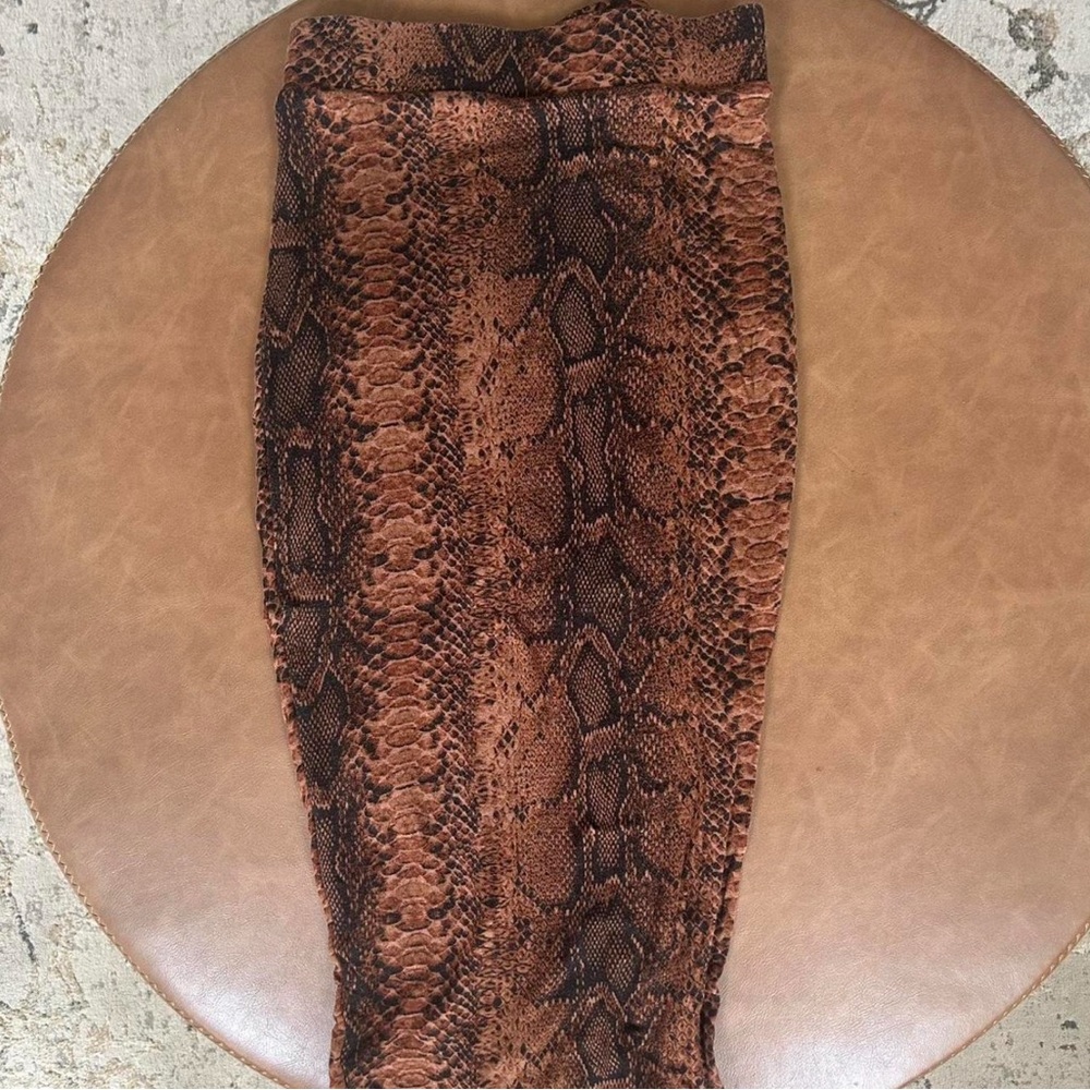 Bar III Brown and Gold Midi Pencil Skirt